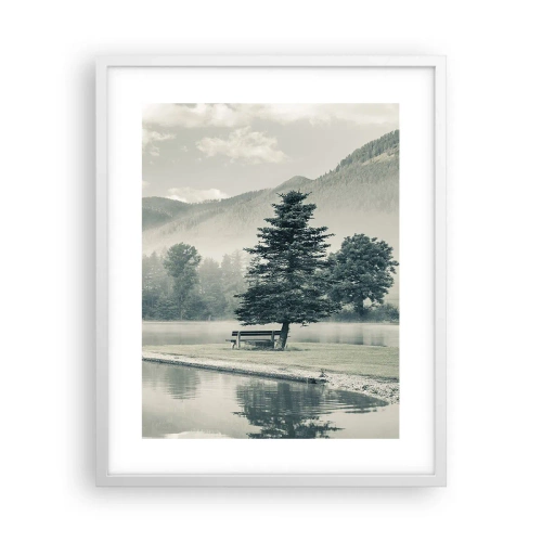 Affiche dans un cadre blanc - Poster - Le lac dort encore - 40x50 cm