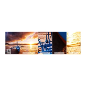 Échantillon De Papier Peint Standard Eco - Allongez-vous dans le sable après une longue journée - Paysage, Mer, Bateau de pêche - 100x30 cm