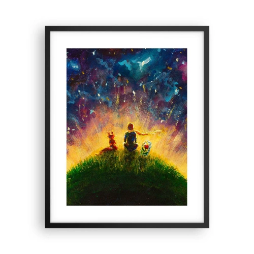 Affiche dans un cadre noir - Poster - Amour et amitié - le monde entier - 40x50 cm