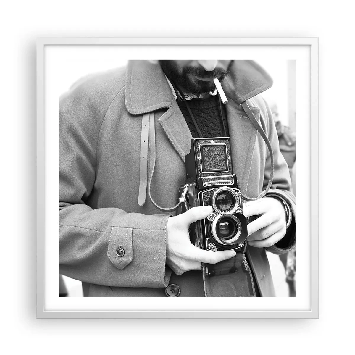 Affiche dans un cadre blanc - Poster - Dans un style rétro - 60x60 cm