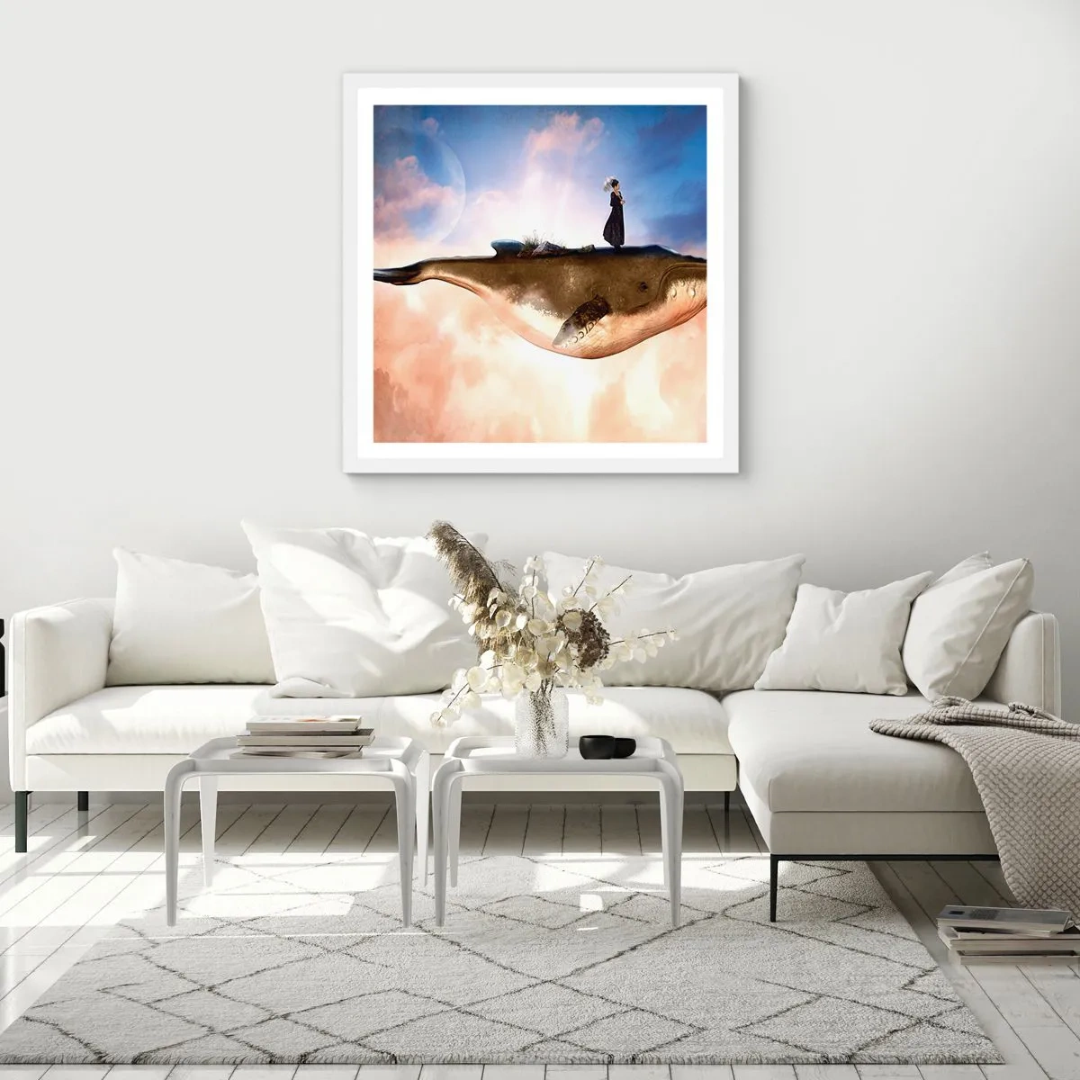 Affiche dans un cadre blanc - Poster - Voyage irréel - 50x50 cm