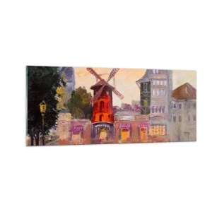 Impression sur verre - Image sur verre - Icones parisiennes – le Moulin rouge - 100x40 cm