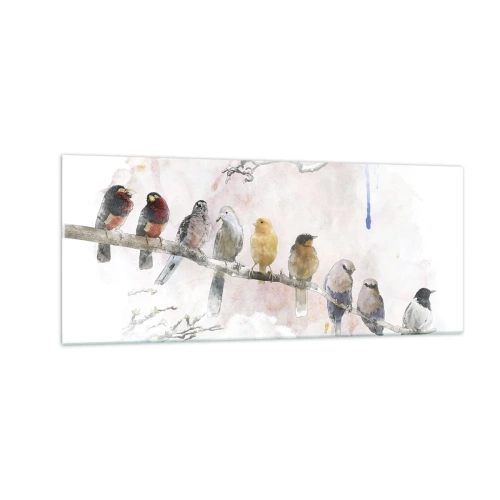 Impression sur verre - Image sur verre - Rencontre ailée - 100x40 cm