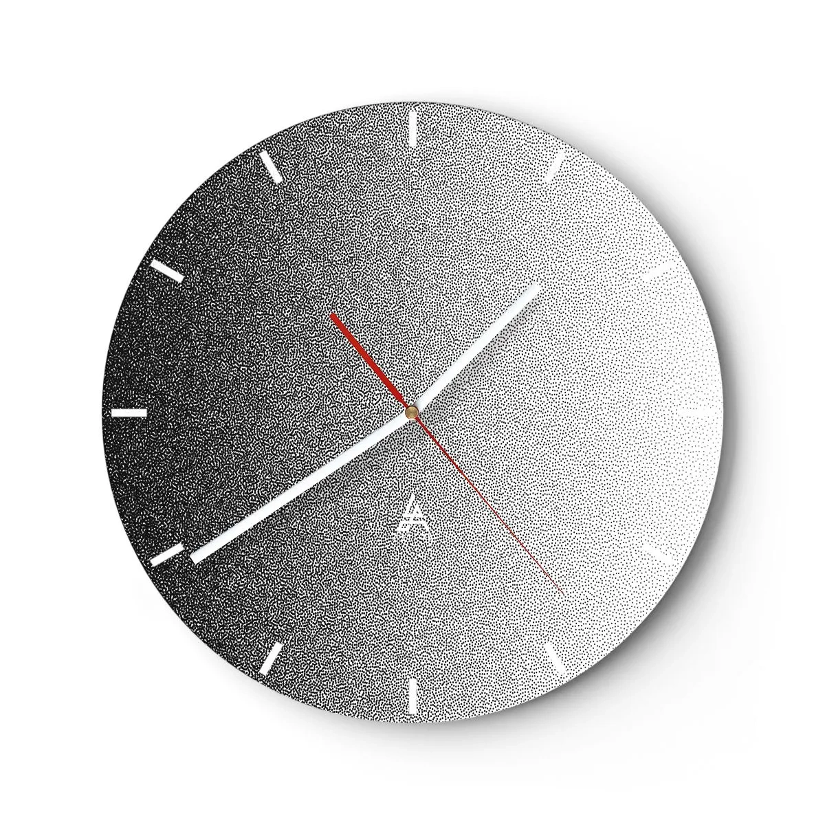 Horloge murale - Pendule murale - Un dégradé noir et blanc composé de points denses qui s'estompent dans la lumière. - 30x30cm - Du coté de la lumière - Décoration murale moderne pour le salon, la cuisine et la chambre ARTTOR