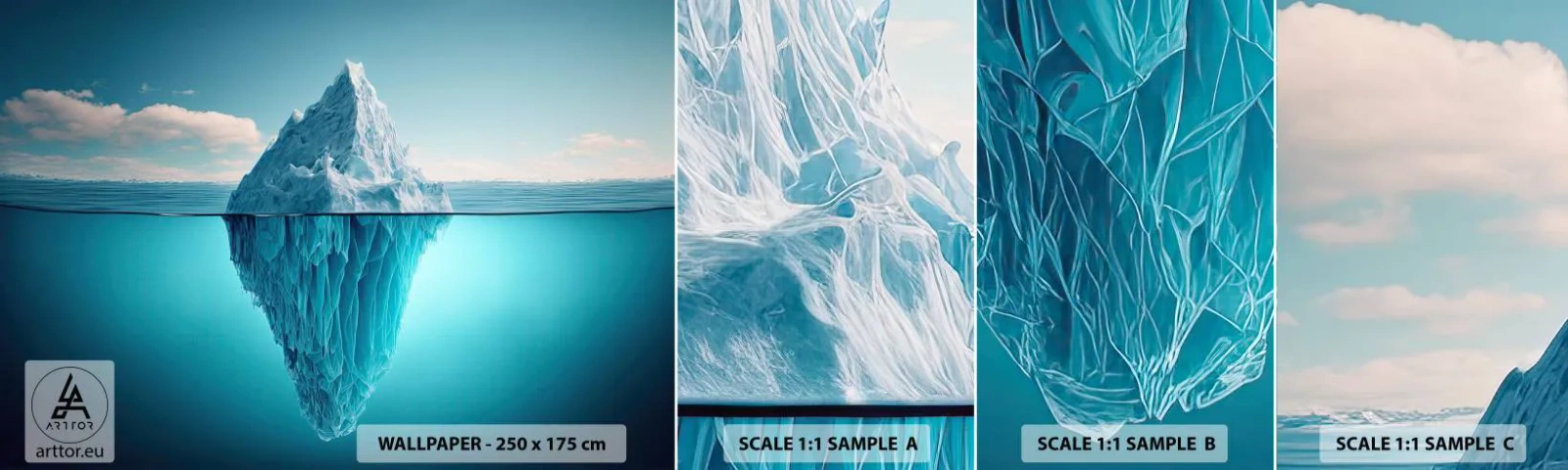 Échantillon De Papier Peint Standard Eco - Reine de Glace - Iceberg, Eau, Glacier - 100x30 cm