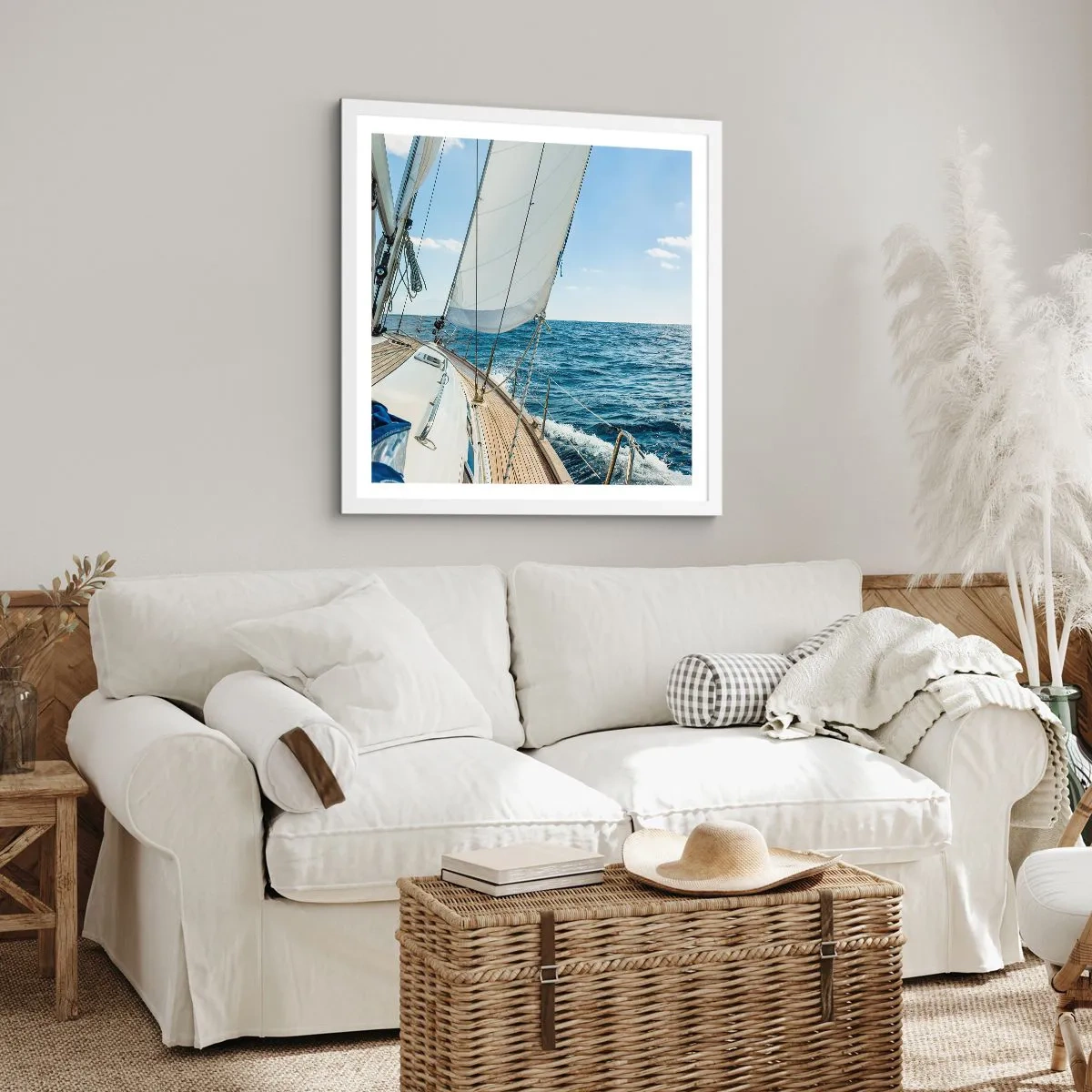 Affiche dans un cadre blanc - Poster - Ohé, l'aventure - 50x50 cm