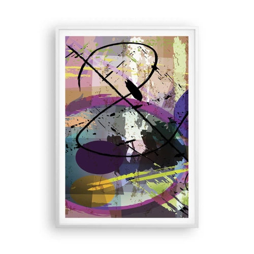 Affiche dans un cadre blanc - Poster - Vous pouvez aller tout droit ou autour - 70x100 cm