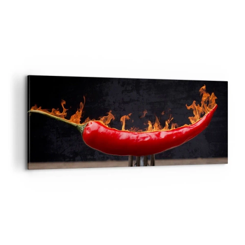 Impression sur toile - Image sur toile - Un apéritif enflammé - 100x40 cm