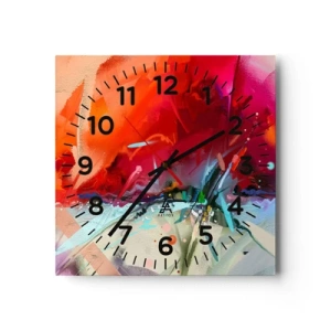 Horloge murale - Pendule murale - Une explosion de lumières et de couleurs - 30x30 cm