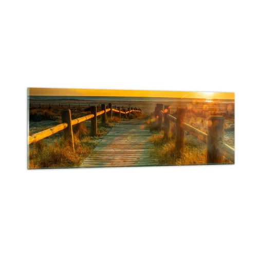 Impression sur verre - Image sur verre - Baigné dans le vieil or - 90x30 cm