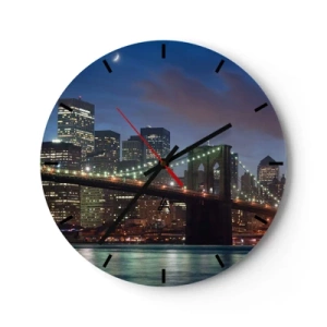 Horloge murale - Pendule murale - Nuit rougeoyante - 40x40 cm