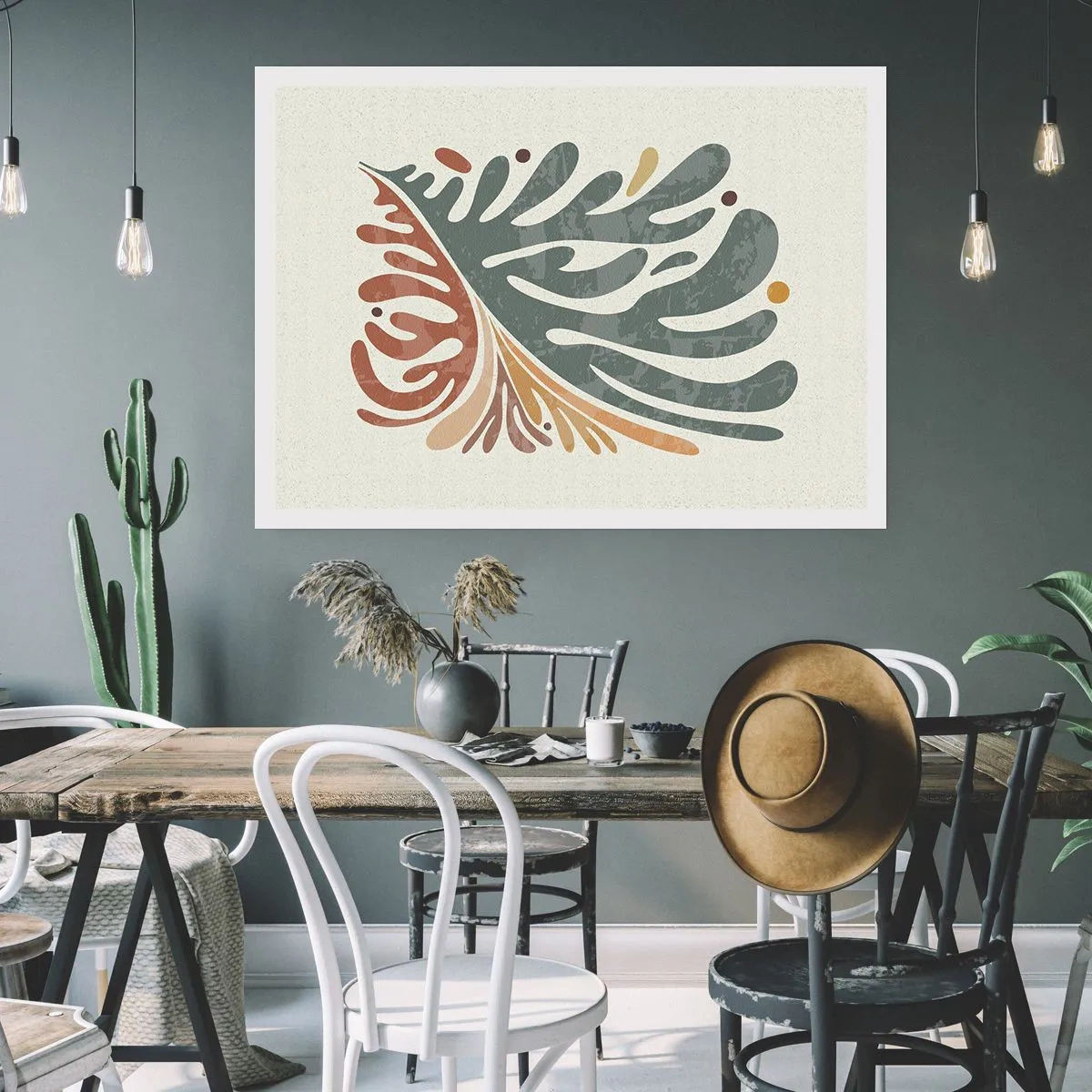 Affiche - Poster - Feuille multicolore - 70x50 cm