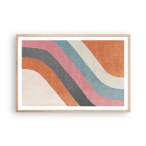 Affiche dans un chêne clair - Poster - Composition diagonale – mouvement - 91x61 cm