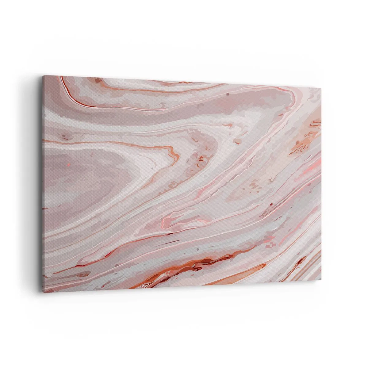 Impression sur toile - Image sur toile - Vagues abstraites dans des tons délicats de rose et de beige - 100x70cm - Rose liquide - Décoration murale moderne pour le salon et la chambre ARTTOR