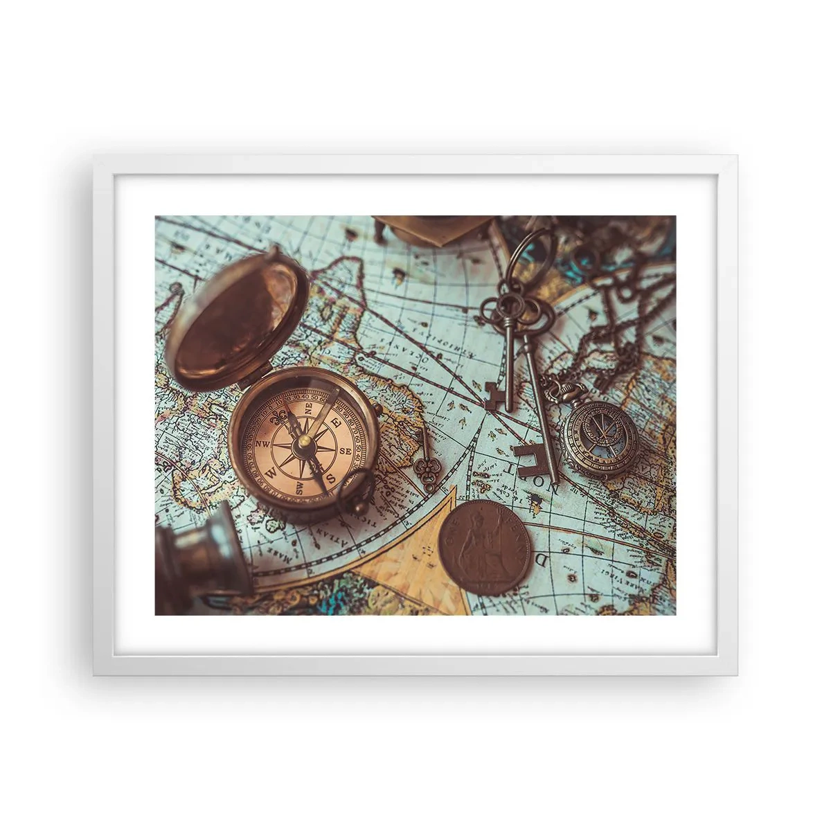 Affiche dans un cadre blanc - Poster - Pour ceux qui recherche l'aventure - 50x40 cm