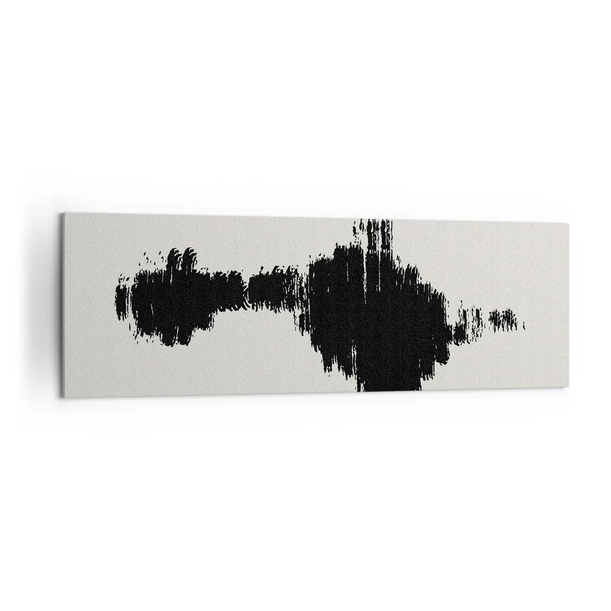 Impression sur toile - Image sur toile - Un motif abstrait ressemblant à une onde sonore dans un style minimaliste. - 160x50cm - Vibrations de l'imagination - Décoration murale moderne pour le salon et la chambre ARTTOR