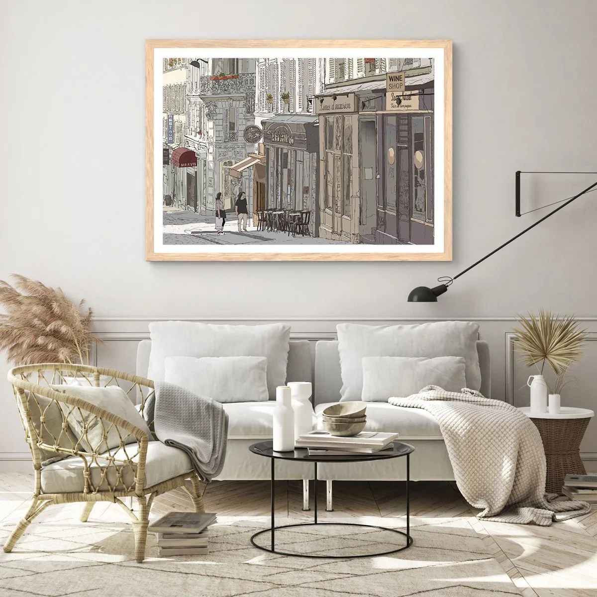 Affiche dans un chêne clair - Poster - Joie de la ville - 70x50 cm