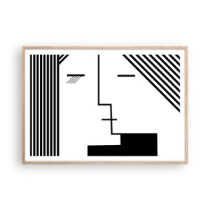 Affiche dans un chêne clair - Poster - Juste un baiser - 100x70 cm