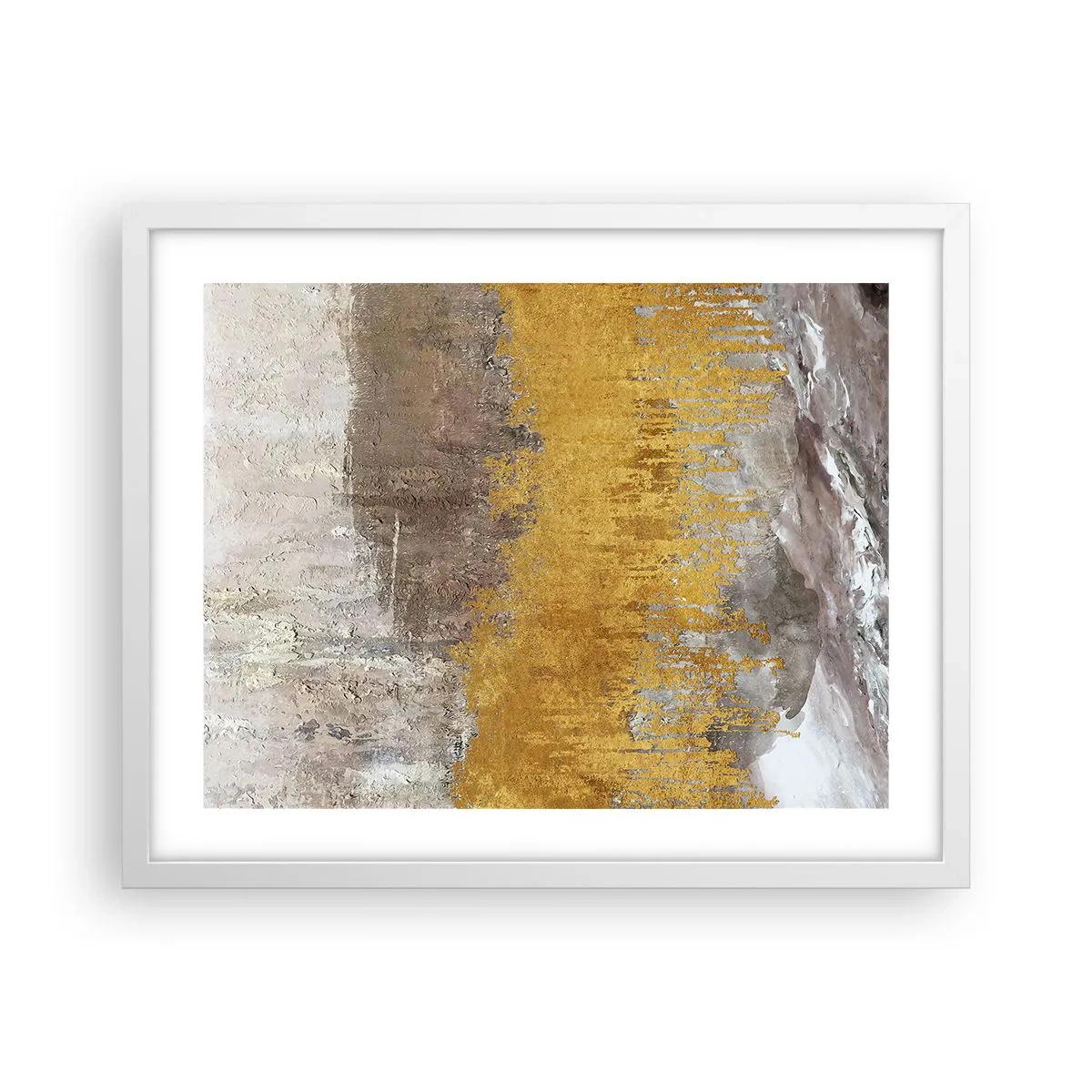 Affiche dans un cadre blanc - Poster - Une explosion d'or - 50x40 cm