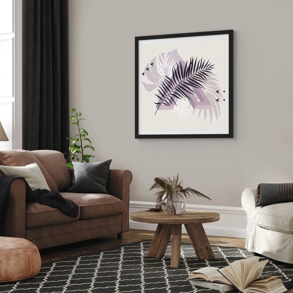 Affiche dans un cadre noir - Poster - L'ombre de l'obscurité - 30x30 cm