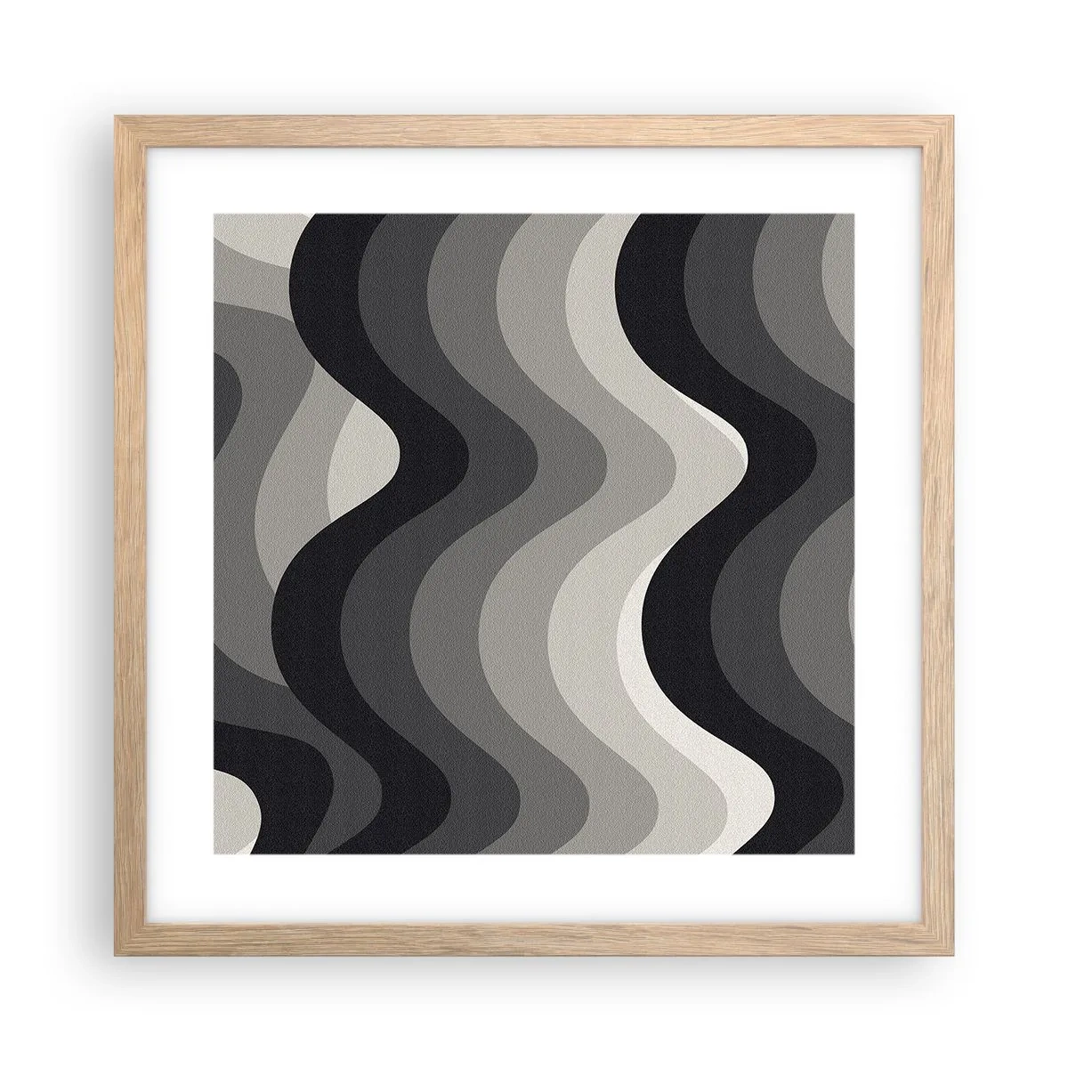 Affiche dans un chêne clair - Poster - Vague après vague - 40x40 cm