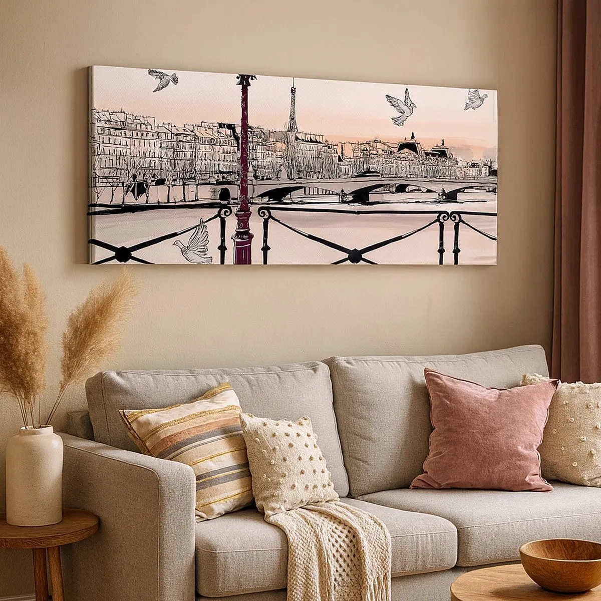 Impression sur toile - Image sur toile - Sur les toits de Paris - 100x40 cm