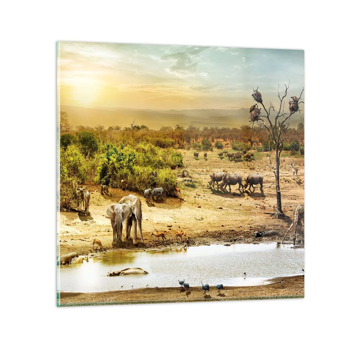 Impression sur verre - Image sur verre - "Et d'Eden coulait une rivière..." - 70x70 cm