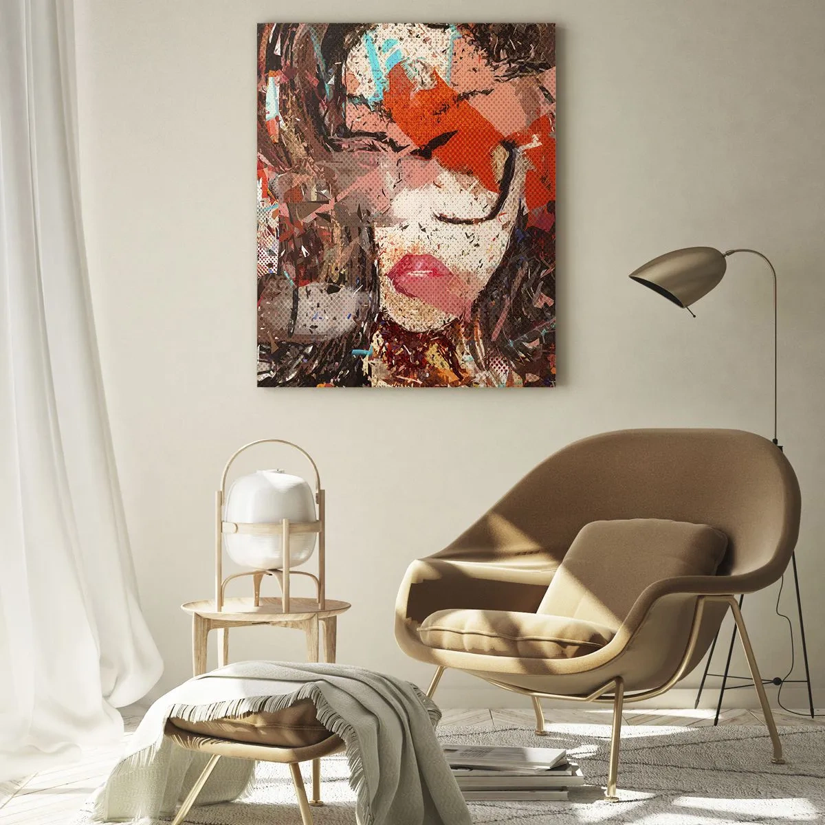 Impression sur verre - Image sur verre - Portrait abstrait d'une femme aux couleurs intenses - 80x120cm - Personne ne sait ce que tu es vraiment - Décoration murale moderne pour le salon et la chambre ARTTOR