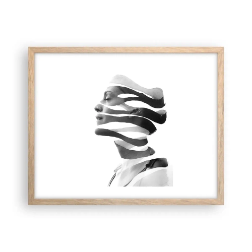 Affiche dans un chêne clair - Poster - Portrait surréaliste - 50x40 cm