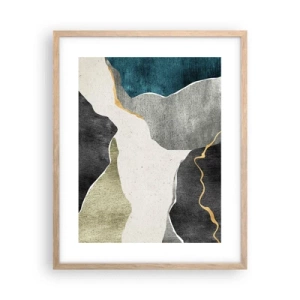 Affiche dans un chêne clair - Poster - Composition mosaïque avec un fil d'or - 40x50 cm