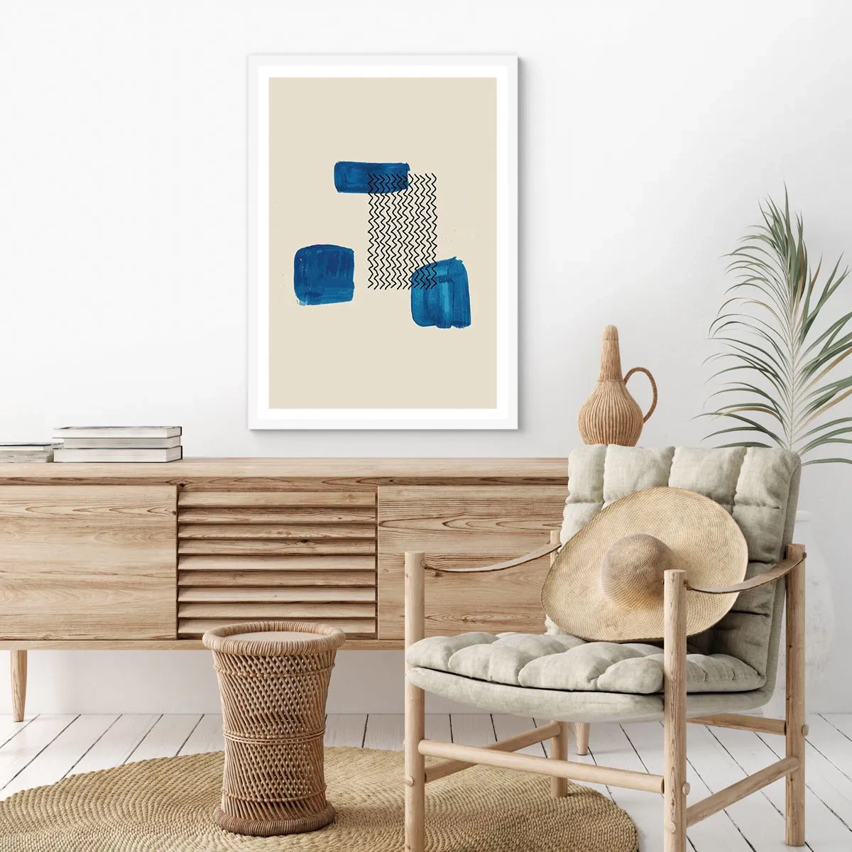 Affiche dans un cadre blanc - Poster - Quatuor abstrait - 30x40 cm