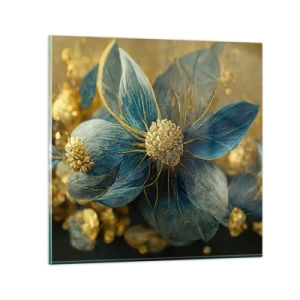Impression sur verre - Image sur verre - Fleurir avec de l'or - 40x40 cm