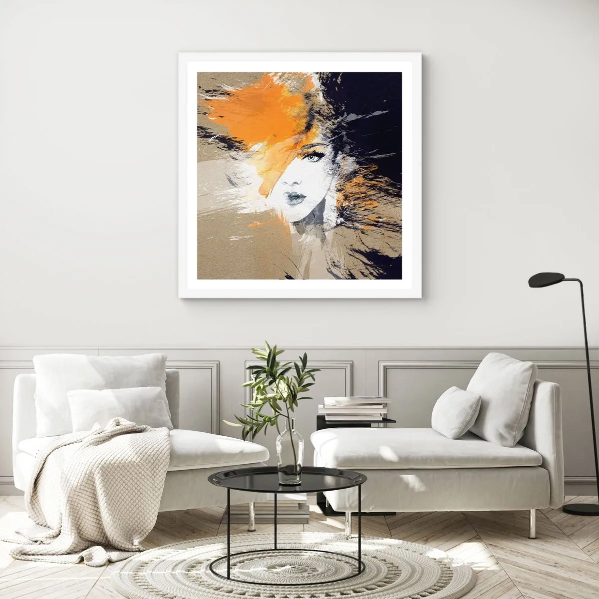 Affiche dans un cadre blanc - Poster - Et la lumière fut - 40x40 cm