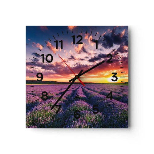 Horloge murale - Pendule murale - Monde de lavande - 30x30 cm