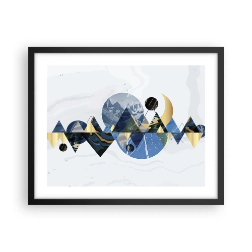 Affiche dans un cadre noir - Poster - Paysage géométrique - 50x40 cm