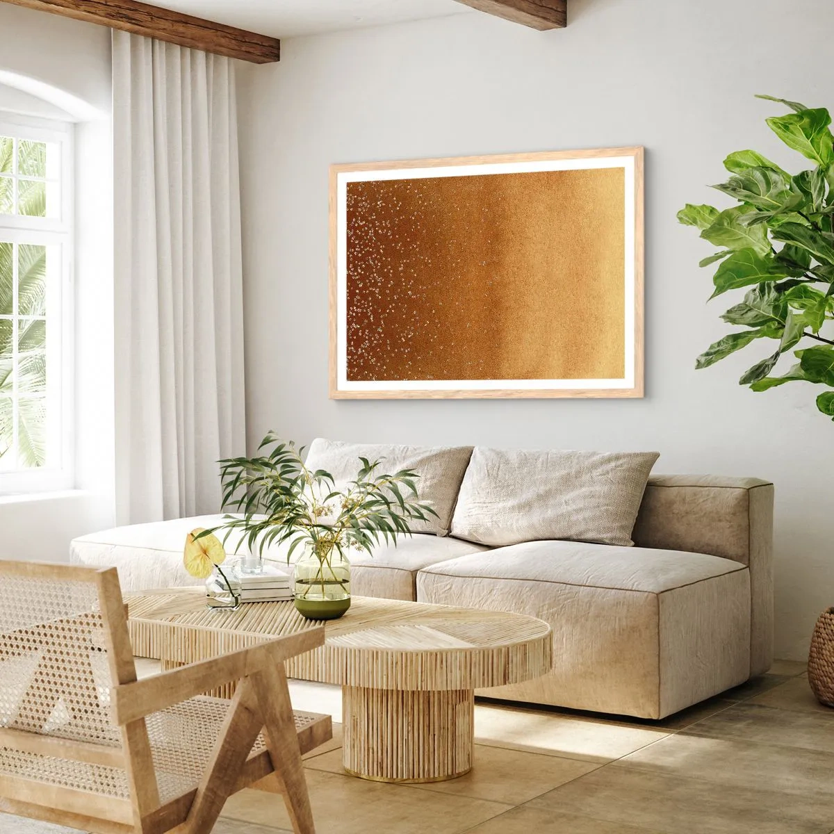 Affiche dans un chêne clair - Poster - Origine du monde - 100x70 cm