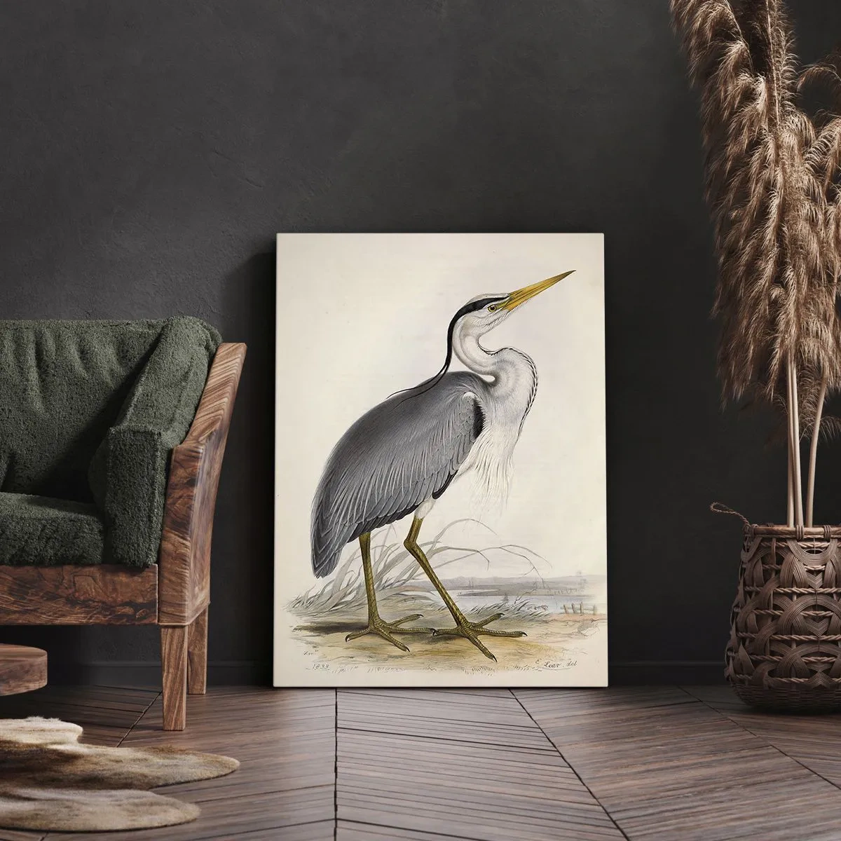 Impression sur toile - Image sur toile - Grâce au héron - 45x80 cm