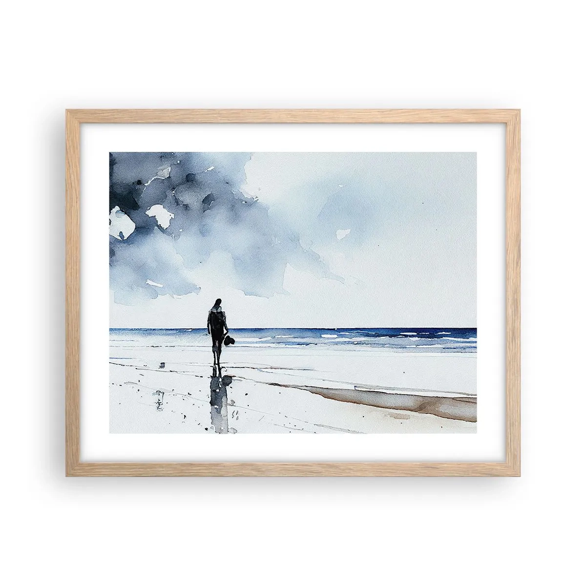 Affiche dans un chêne clair - Poster - Conversation avec la mer - 50x40 cm