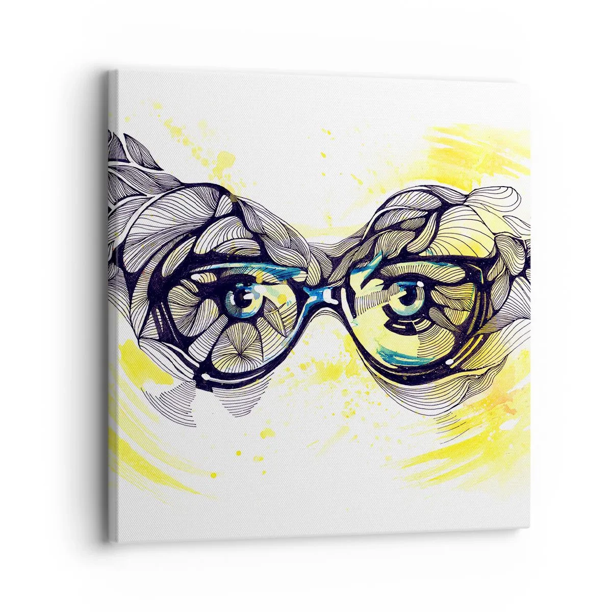 Impression sur toile - Image sur toile - À travers des lunettes bleues - 30x30 cm