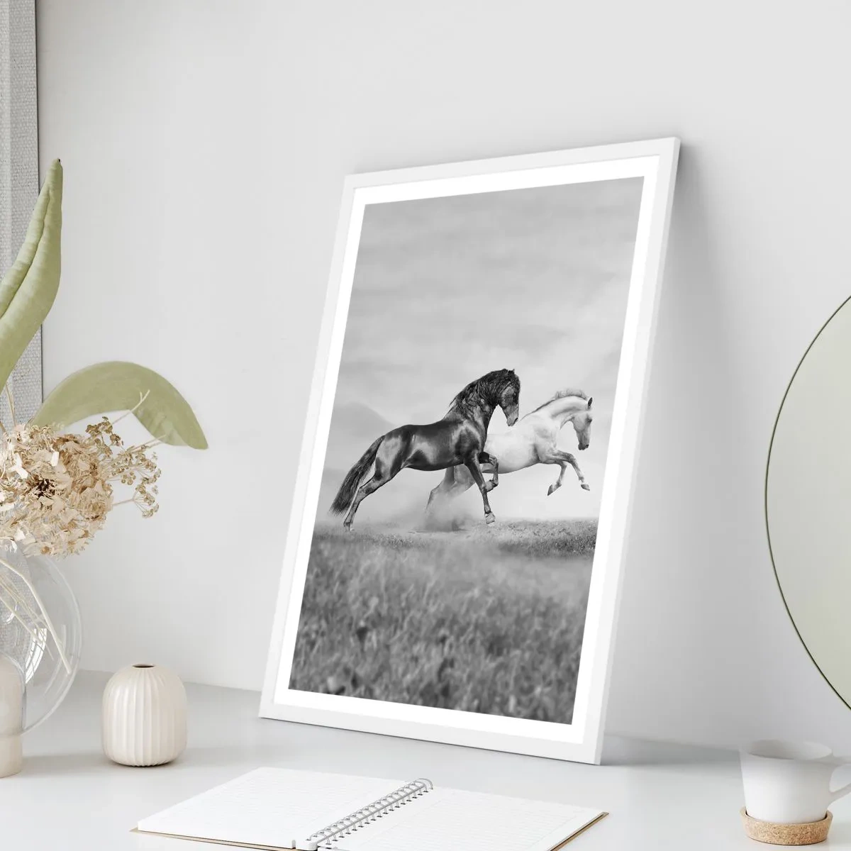 Affiche dans un cadre blanc - Poster - Anges et démons - 70x100 cm