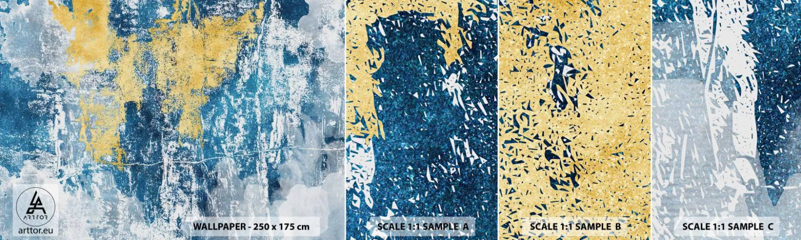 Échantillon de Papier Peint Autocollant Deluxe Sticker - Abstraction du temps - Abstraction, Morceau, Taches - 100x30 cm