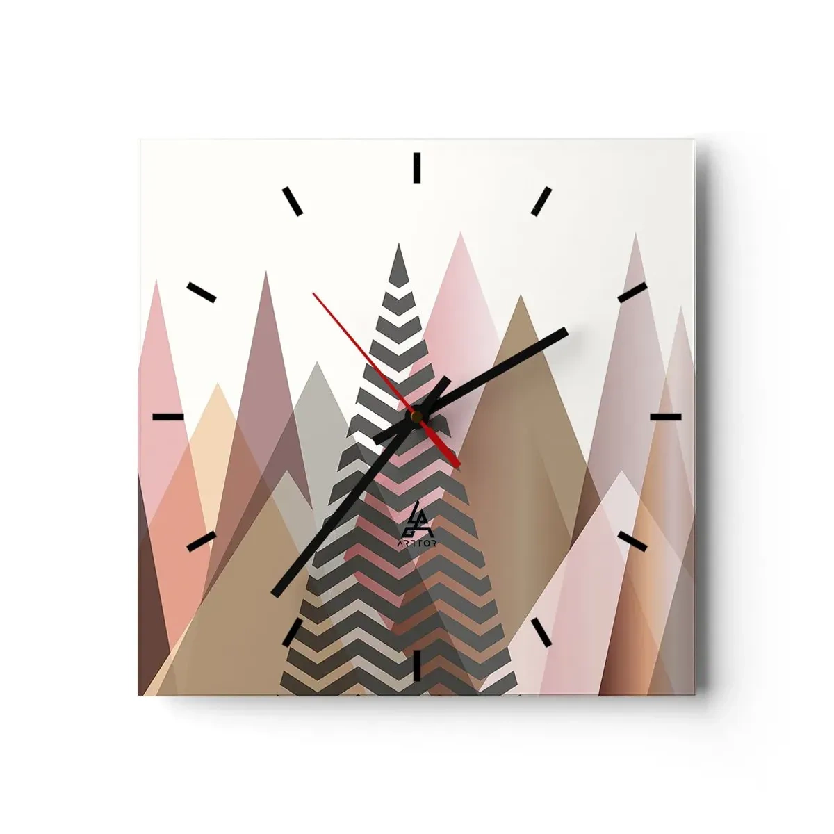 Horloge murale - Pendule murale - Vue pyramidale - 40x40 cm
