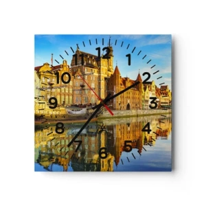 Horloge murale - Pendule murale - Reflet dans le miroir du passé - 40x40 cm