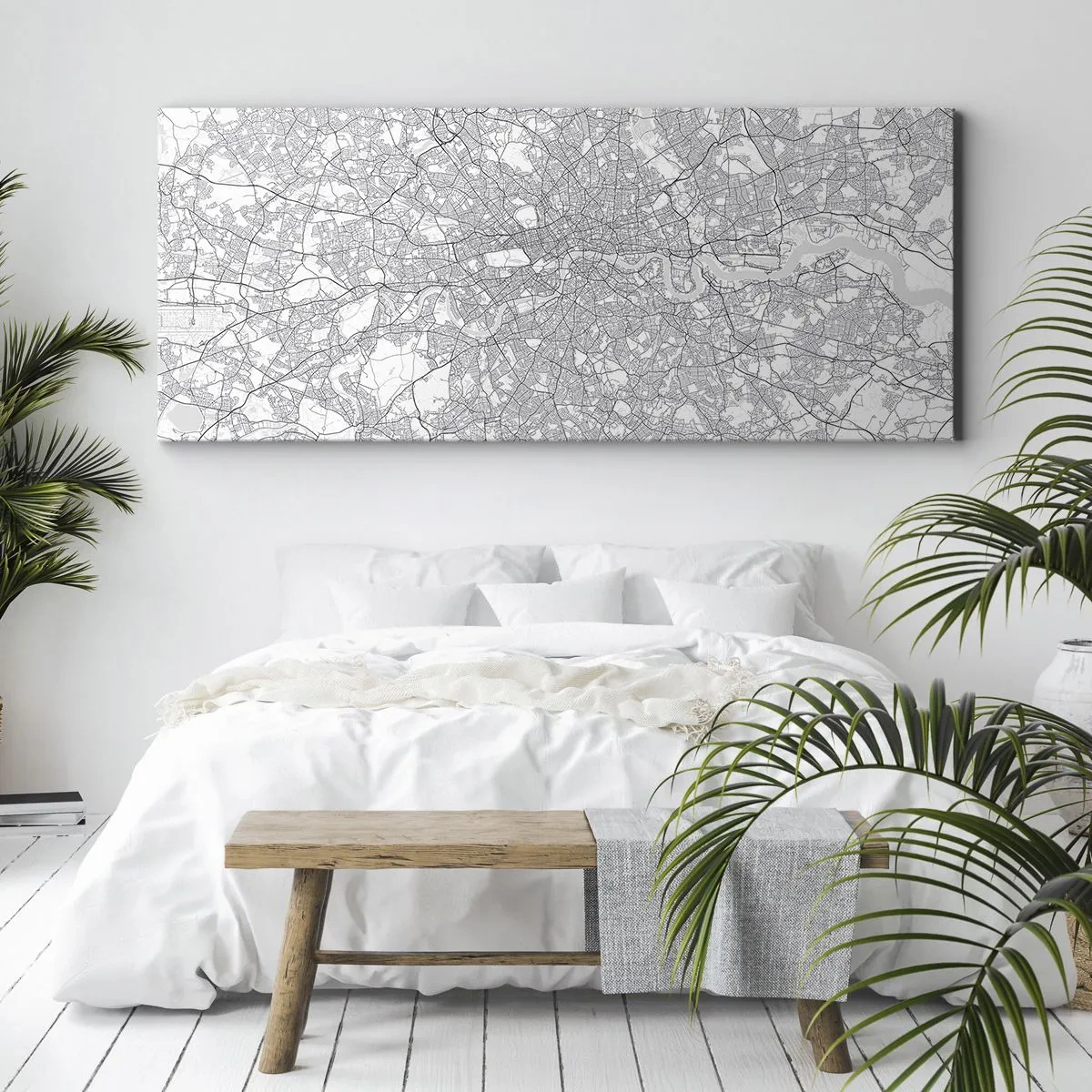 Impression sur toile - Image sur toile - Carte du labyrinthe londonien - 100x40 cm