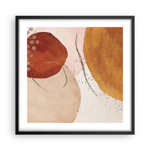 Affiche dans un cadre noir - Poster - Rondeur et mouvement - 50x50 cm
