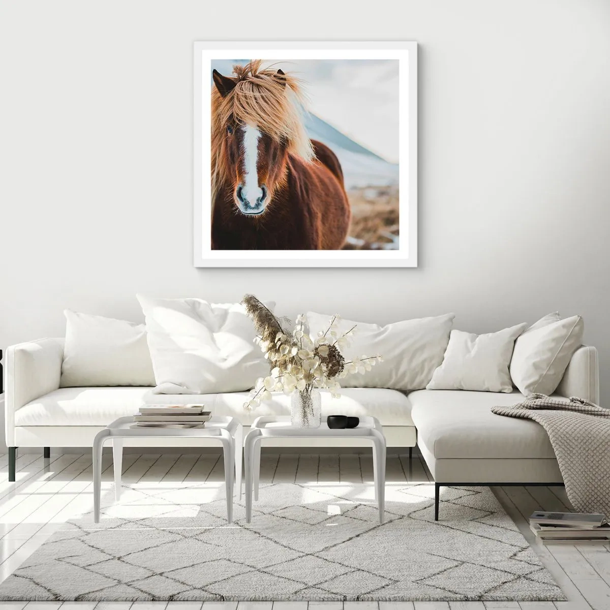 Affiche dans un cadre blanc - Poster - Sentez-vous la liberté ? - 40x40 cm