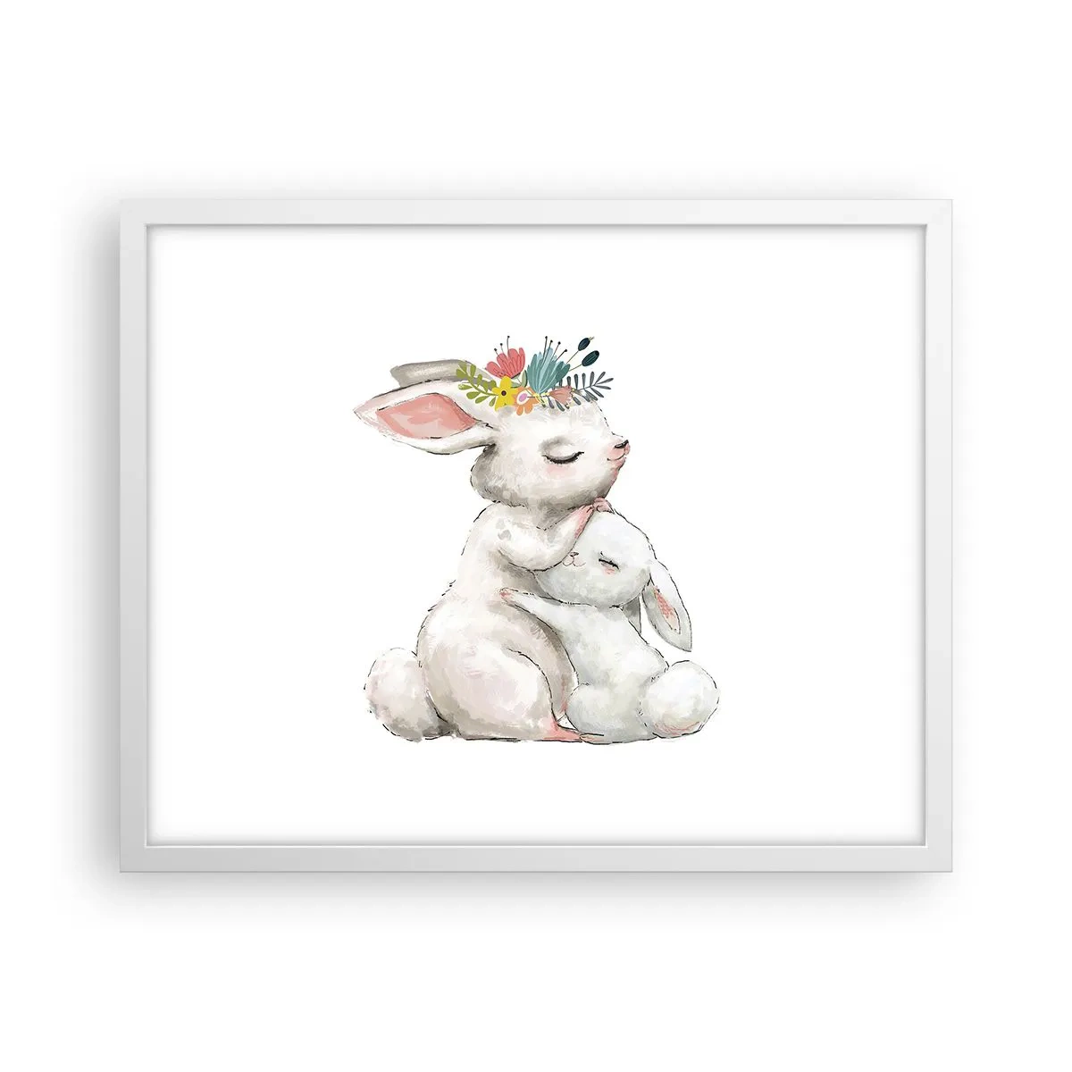 Affiche dans un cadre blanc - Poster - Maman irremplaçable - 50x40 cm