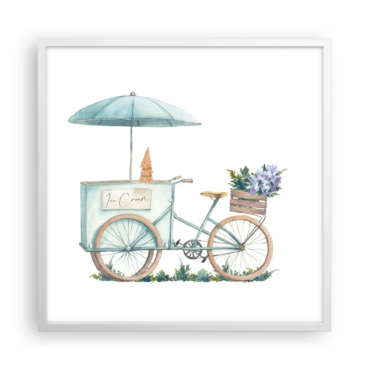 Affiche dans un cadre blanc - Poster - Doux souvenir d'été - 60x60 cm