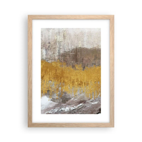 Affiche dans un chêne clair - Poster - Une explosion d'or - 30x40 cm