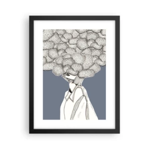Affiche dans un cadre noir - Poster - La tête dans les nuages - 30x40 cm